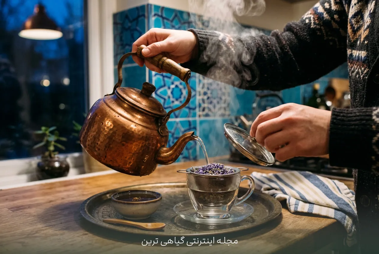 تهیه دمنوش اسطوخودوس برای آرامش شبانه
