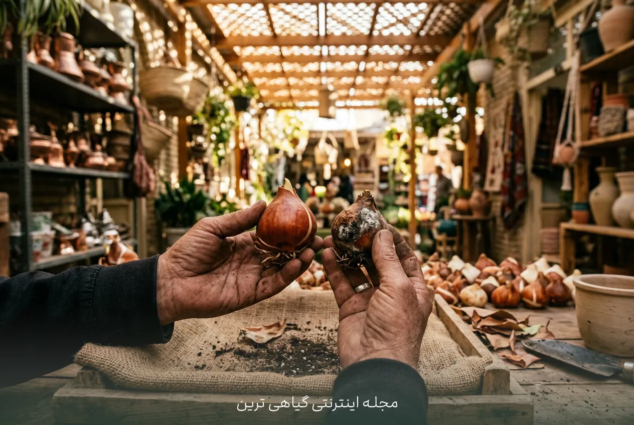 چکلیست تصویری برای انتخاب پیاز لاله سالم